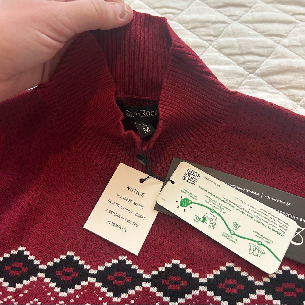 Alp N Rock Black and Red Cowl Neck Sweater - Picture 7 of 14